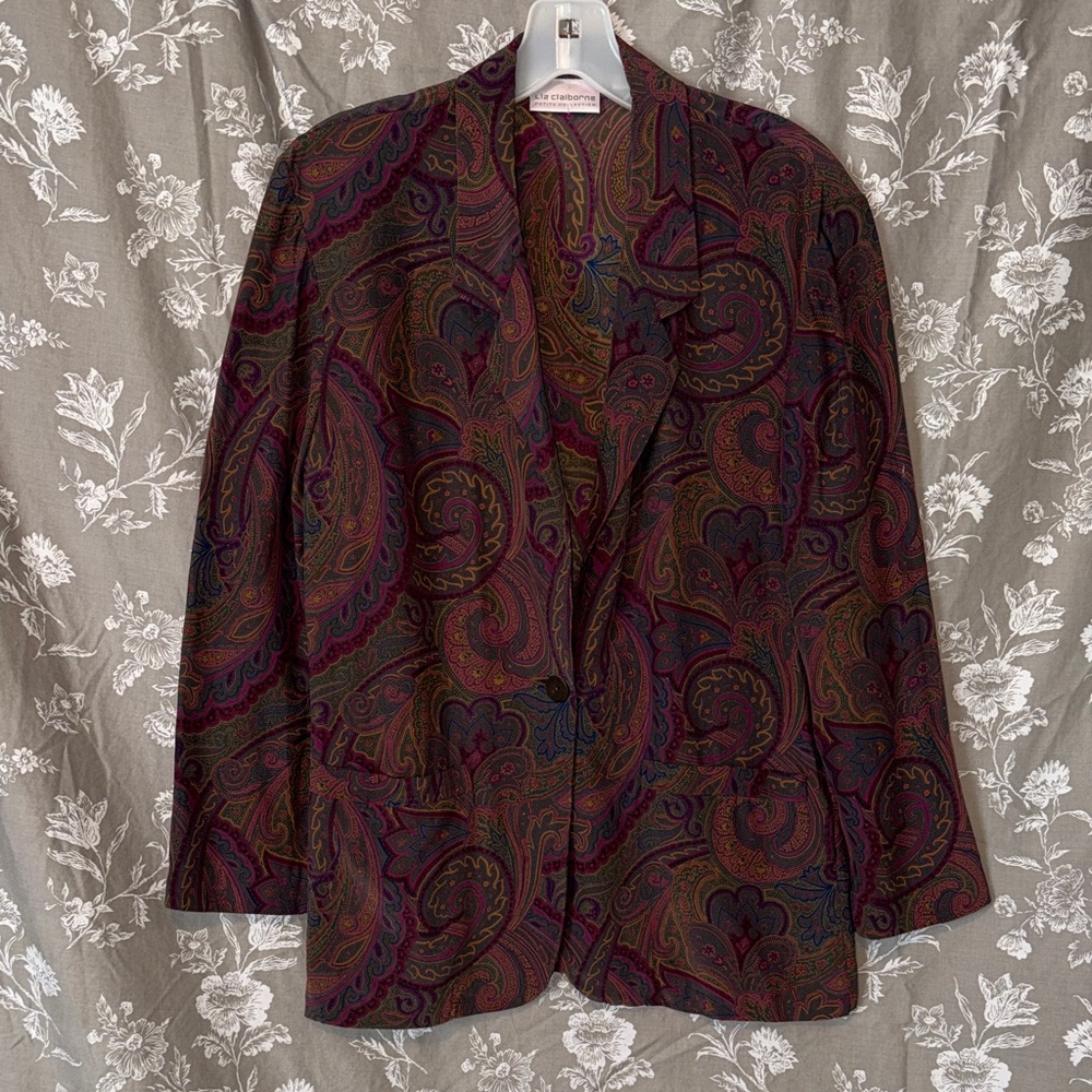 Liz Claiborne Paisley 100% Silk Jacket